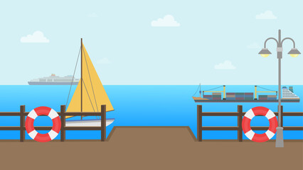 Naklejka premium boat on the sea