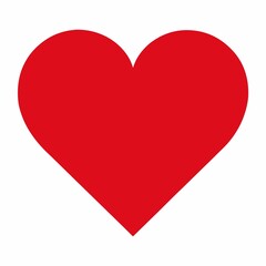 Simple Red Heart Shape on White Background for Valentines Day or Love Symbol Related Projects and Designs