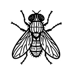 Housefly Line Art - Order Diptera