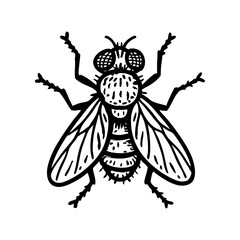 Housefly Line Art - Order Diptera