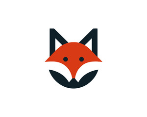 Modern fox vector logo for kids products