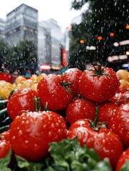 Rainy Day Harvest Scene Captured in Vibrant Detail