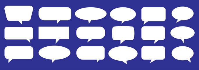 Silhouette speech bubble vector set. black on a white background. simple flat design. text box and message icon collection on a white background. vector illustration.