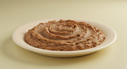 3D Render of Refried Beans in a Bowl mexican food