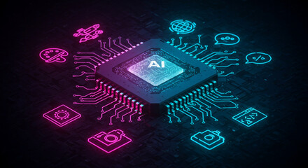 Visual representation of artificial intelligence technology and its various applications