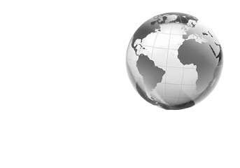 Fototapeta premium Monochrome Earth Globe on Black Background isolated on transparent baackground