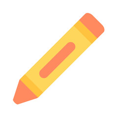 Crayon vector illustration flat icon.