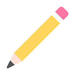 pencil flat icon. pencil and stationery vector illustration.