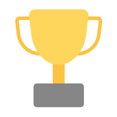 gold trophy cup flat icon. Trophy vector illustration.