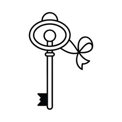 Rustic Key with Ribbon Detail