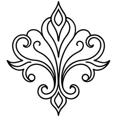 Art Nouveau-Inspired Damask with Long, Flowing Lines and Curves