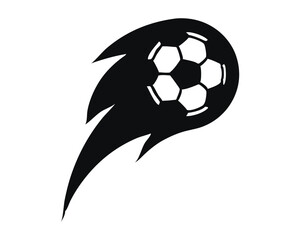 Obraz premium Sports Action Icon Collection, Soccer Balls with Flames & Speed Effects 