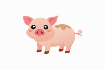 Cute farm pig