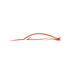  Car symbol logo template, stylized vector silhouette.