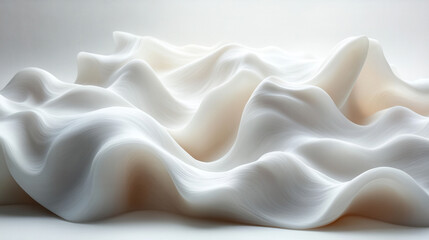 abstract white acrylic surface with gentle waves and natural creases