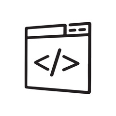 Code Window Icon – Programming Symbol in Web Browser Outline