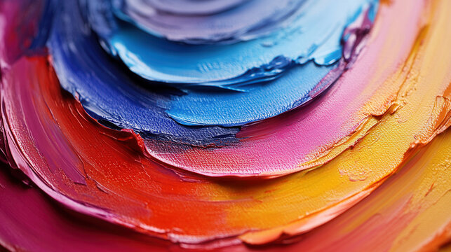 delicate radial pattern of blended pastel oil paint strokes