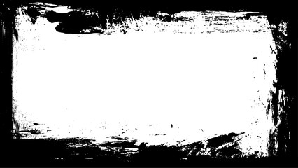 Abstract grunge background with worn brush texture, black frame texture, banner resource with framed effect. Space for text or image. 