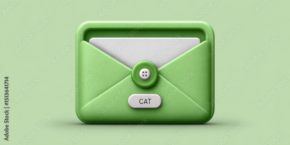 Poster a minimalist flat design of an email with a subject line, cta button, and clean layout
