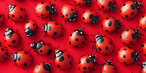 seamless pattern with ladybirds, ai generated.