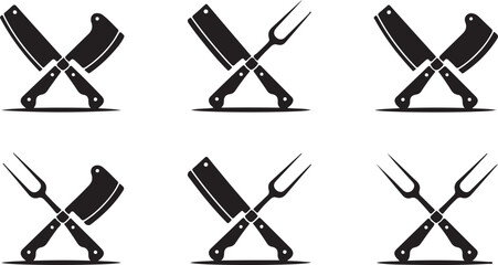 Butcher crossed knives