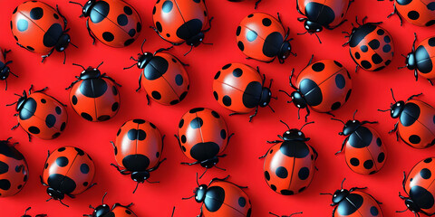 seamless pattern with ladybirds, ai generated.