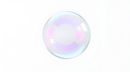 Shiny Soap Bubbles Floating on white Background