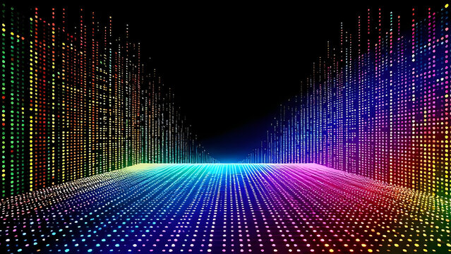 Abstraktion Technischer Regenbogen 16х9. Hintergrund f&uuml;r das Design.