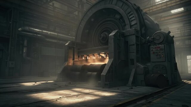 Industrial Forge: Metal Shaping Machine in Factory