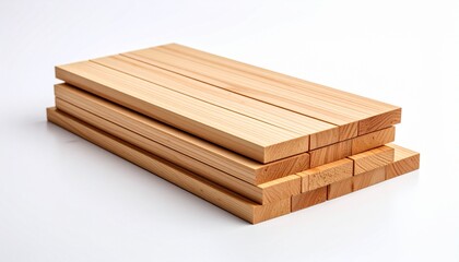Wooden Planks Stack Isolated on white background 