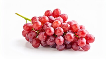 Fototapeta premium Bunch of vibrant red grapes isolated on white background
