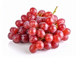 Fototapeta premium Bunch of vibrant red grapes isolated on white background