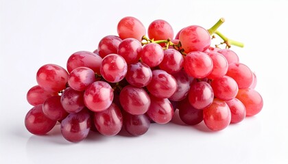Fototapeta premium Bunch of vibrant red grapes isolated on white background