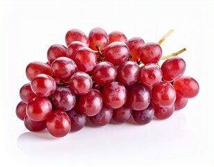 Fototapeta premium Bunch of vibrant red grapes isolated on white background