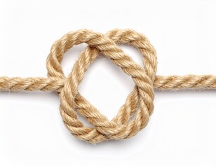 Rope knot isolated white background 