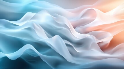 Obraz premium This abstract image features flowing waves in soft blue and white tones, evoking a sense of calmness and tranquility while showcasing delicate textures and light reflections.