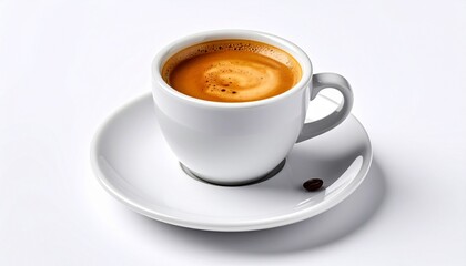 Espresso coffee in a cup isolated on white background