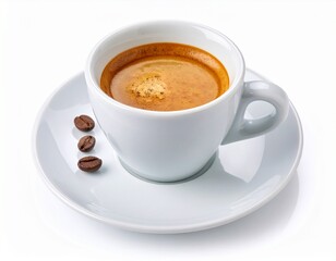 Obraz premium Espresso coffee in a cup isolated on white background