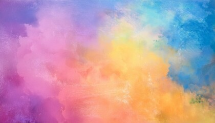 abstract background painted cloudy texture in pastel purple blue pink and yellow orange colors grunge distressed faded texture with mottled color splash design
