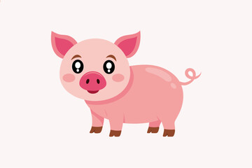 Cute farm pig