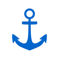 Simple marine anchor vector silhouette – classic maritime symbol with ring and flukes