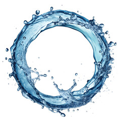 Circular Water Splash Ring Isolated on Transparent Background