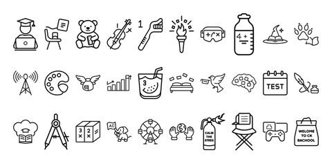 set of vector icons of Educational