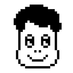 pixel art image of a human face