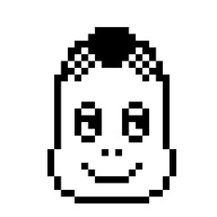 pixel art image of a human face