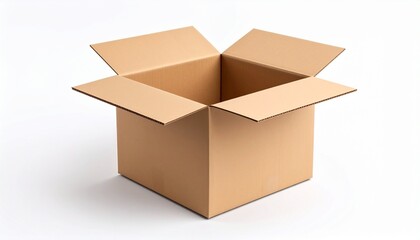 Empty cardboard box isolated on white background