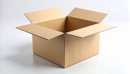 Empty cardboard box isolated on white background