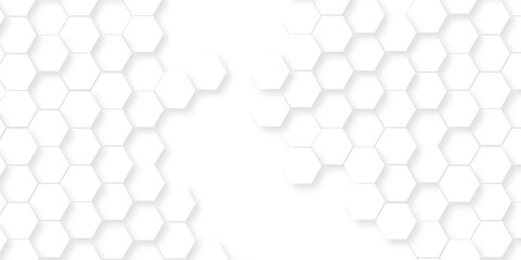 Abstract minimal Background with white lines Hexagonal structure futuristic white background and...