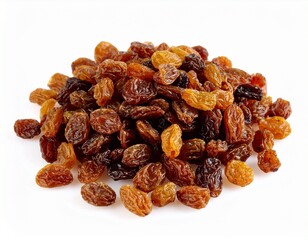 Obraz premium Dried brown raisin isolated on white background