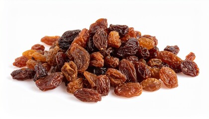 Obraz premium Dried brown raisin isolated on white background